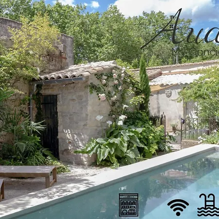 Mas De Charme - T2 Et D'hôtes Avec Piscine&jardin Couette-café